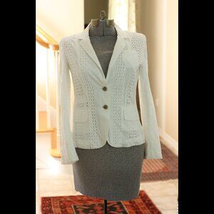 J, CREW White Lace Jacket